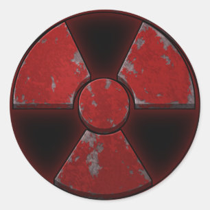 Red Nuke Classic Round Sticker