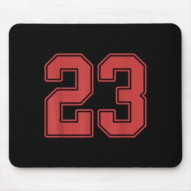 Red Number 23 Jersey Player Uniform #23  Mouse Pad (Front)