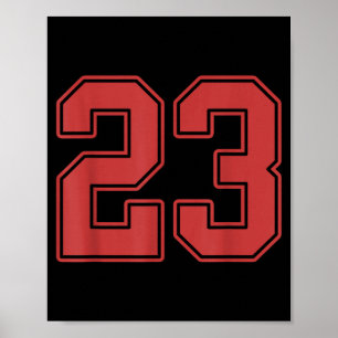 Red Number 23 Jersey Player Uniform #23  Poster