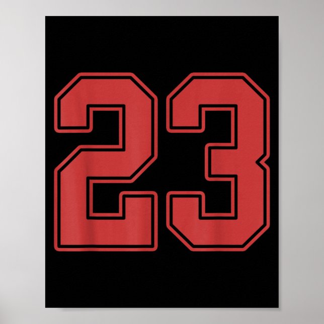 Red Number 23 Jersey Player Uniform #23  Poster (Front)
