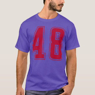 Red Number 48eam Junior Sports Numbered family T-Shirt