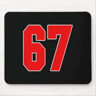 Red Number 67 Jersey Big #67 Uniform Favourite Pla Mouse Pad