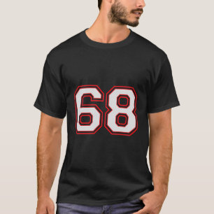 Red Number 68 Sports Player Jersey Fun Game Winner T-Shirt