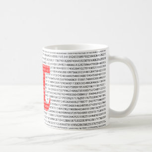 Red Number pi is a mathematical constant symbol Coffee Mug