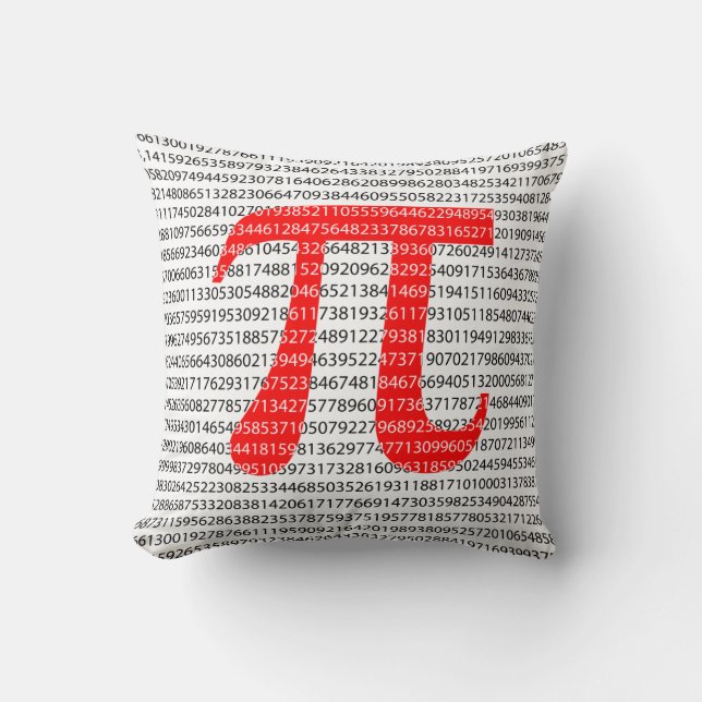 Red Number pi is a mathematical constant symbol Cushion (Front)