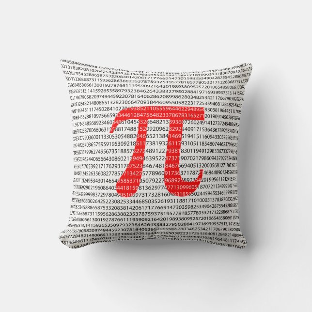 Red Number pi is a mathematical constant symbol Cushion (Front)