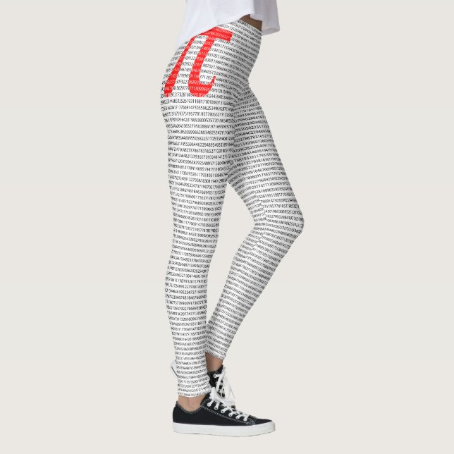 Red Number pi is a mathematical constant symbol Leggings (Right)