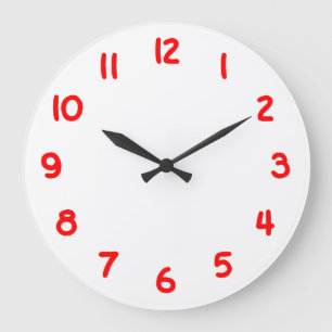 Red Numbers Large Clock