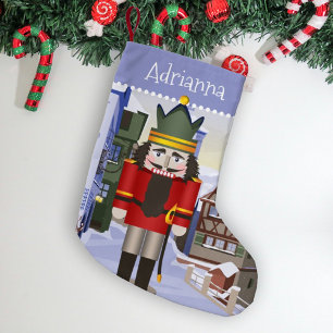Red Nutcracker, Bavarian German Personalised Small Christmas Stocking
