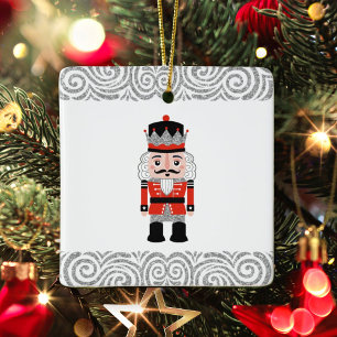 Red Nutcracker Christmas Holiday Ceramic Ornament