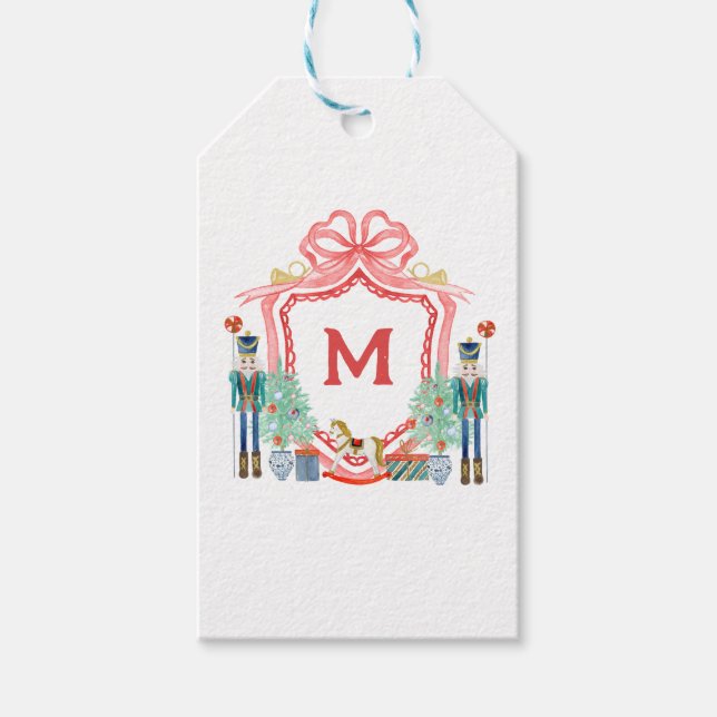 Red Nutcracker Grandmillennial Personalised Gift Tags (Front)