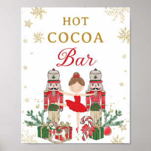 Red Nutcracker Winter Onederland Hot Cocoa Bar Poster