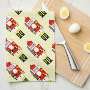 Red Nutcrackers Christmas Tea Towel