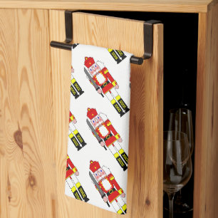 Red Nutcrackers Christmas Tea Towel