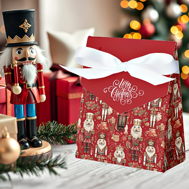 Red nutcrackers pattern Christmas gift Favour Box (Creator Uploaded)