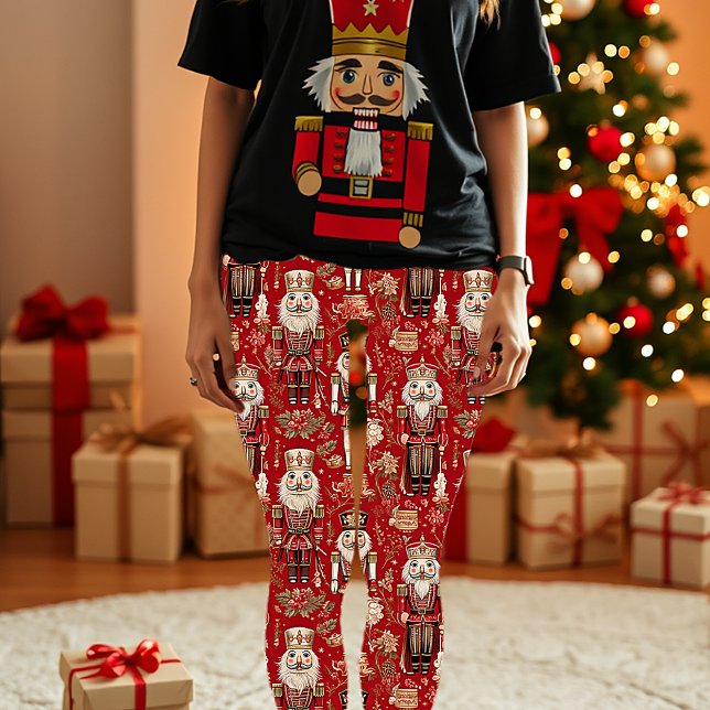 Red nutcrackers pattern Christmas Leggings (Creator Uploaded)