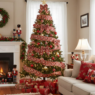 Red nutcrackers pattern Christmas Satin Ribbon