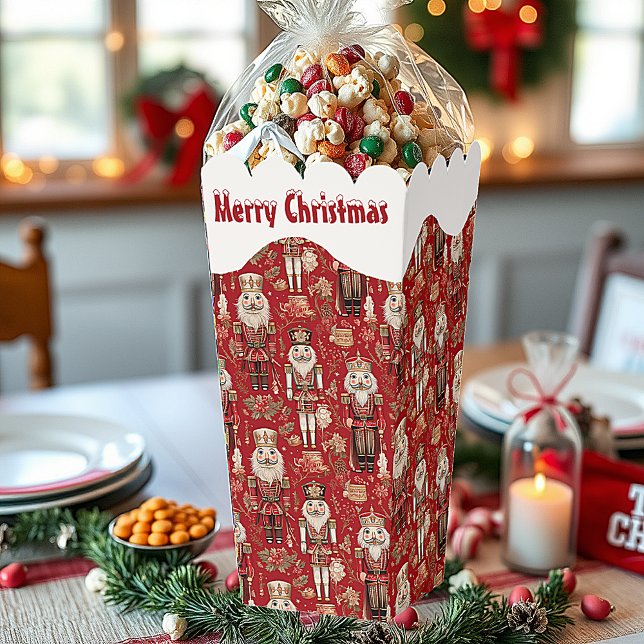 Red nutcrackers pattern Christmas snowcapped Favour Box (Creator Uploaded)