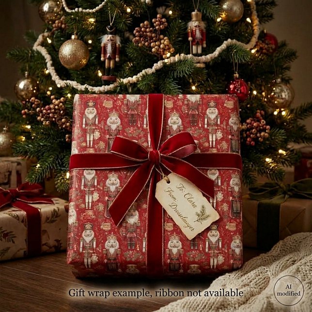 Red nutcrackers pattern Christmas Wrapping Paper (Creator Uploaded)