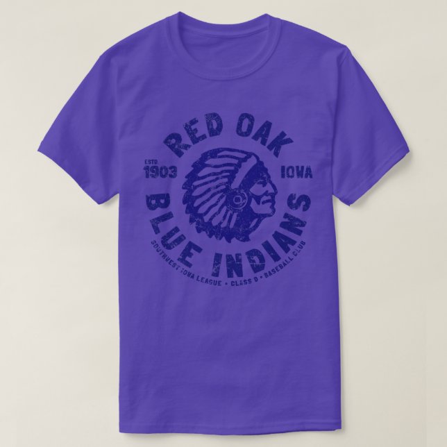 Red Oak Blue Indians T-Shirt (Design Front)