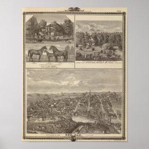 Red Oak farm & residence, Center Tp Poster