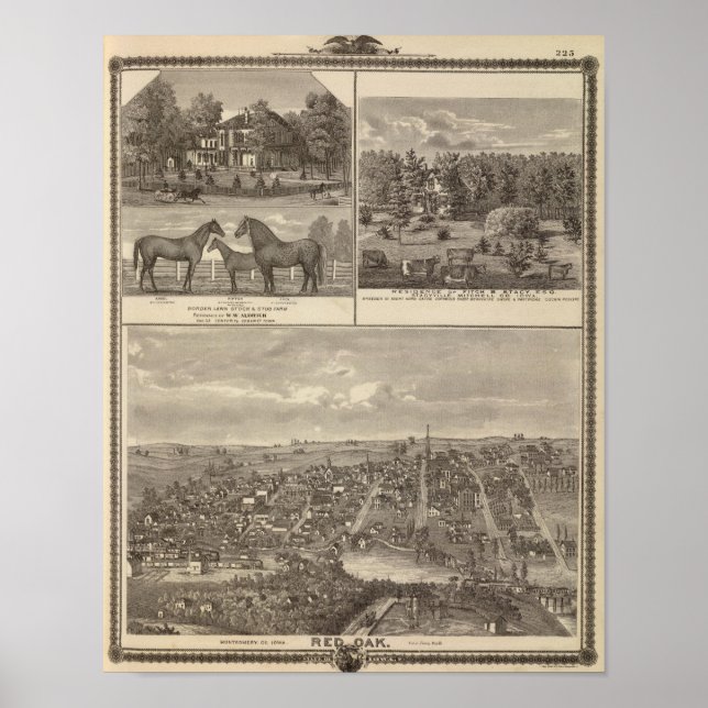 Red Oak farm & residence, Center Tp Poster (Front)