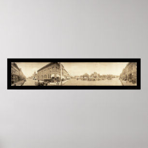 Red Oak IA Street Photo 1908 Poster
