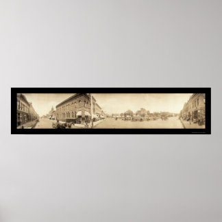Red Oak IA Street Photo 1908 Poster