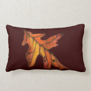 Red Oak Leaf Lumbar Pillow