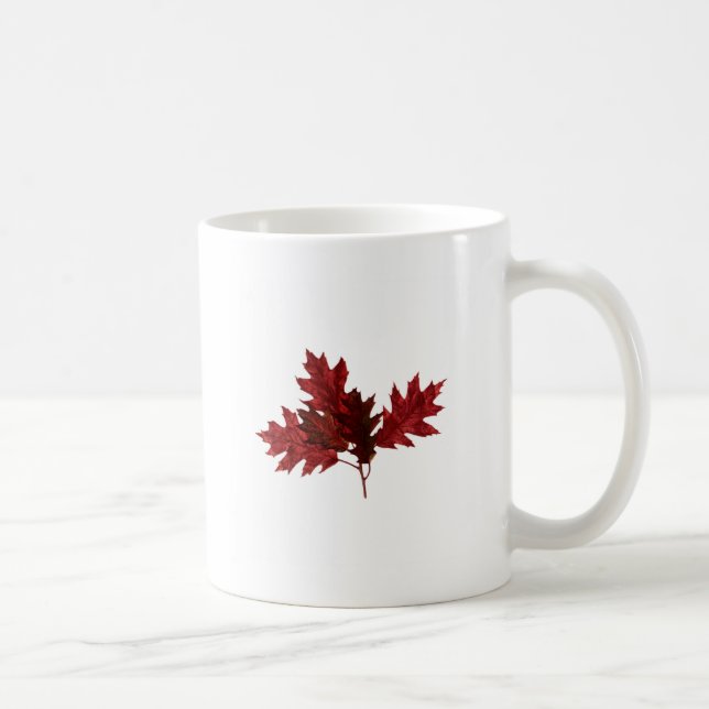 Red Oak Leaves Coffee Mug (Right)