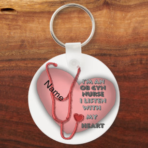 Red Ob Gyn Nurse  Keychain