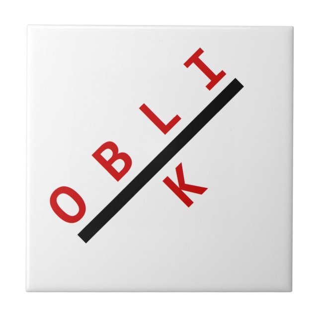 red oblik ceramic tile (Front)