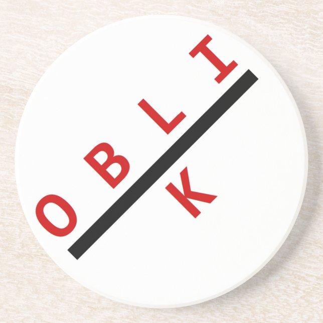 red oblik coaster (Front)