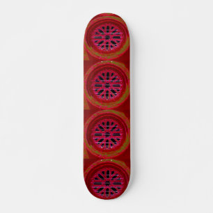 red octagonal design skateboard