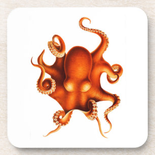 Red Octopus Coaster