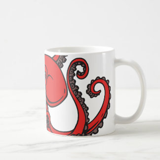 Red Octopus Coffee Mug