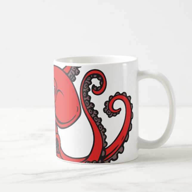Red Octopus Coffee Mug (Right)