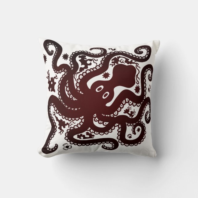 Red Octopus Cushion (Front)