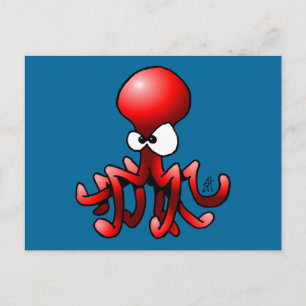 Red Octopus Postcard