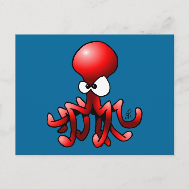 Red Octopus Postcard (Front)