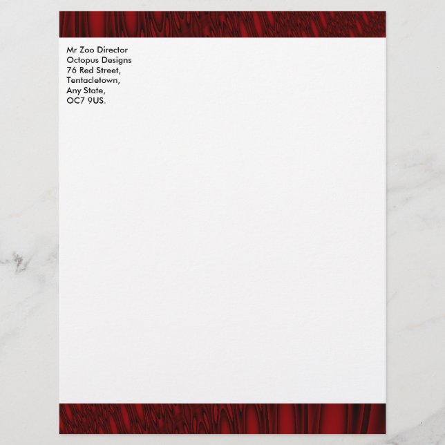 Red Octopus Tentacles Customisable Letterhead (Front)