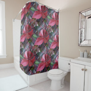 Red of autumn shower curtain