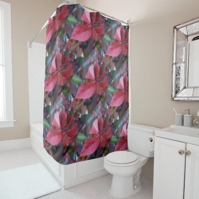 Red of autumn shower curtain (In Situ)