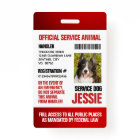 Red Official Service Animal Custom Photo ID
