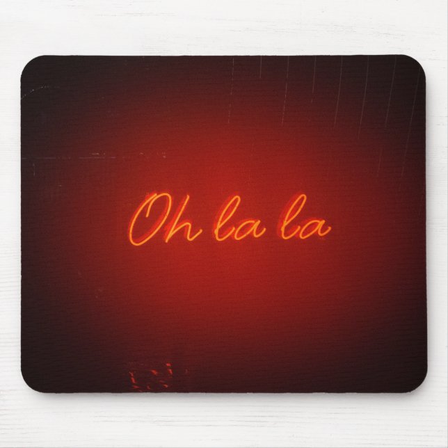 Red Oh La La Light Mouse Pad (Front)