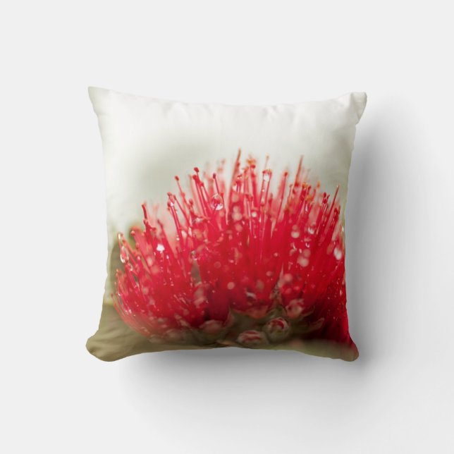 Red Ohia Lehua Pillow (Front)