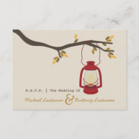 Red Oil Lantern Camping Fall Wedding R.S.V.P.