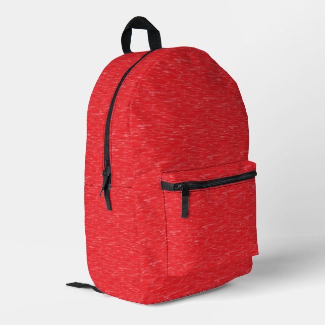 Red oil painted printed backpack (Back Corner Left)