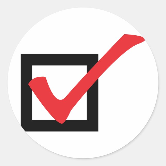 red OK icon Classic Round Sticker (Front)