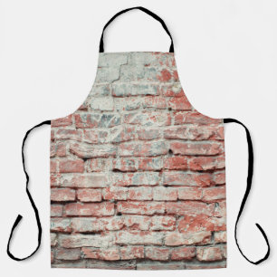 Red old worn brick wall texture background. Vintag Apron